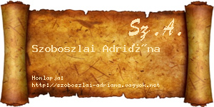 Szoboszlai Adriána névjegykártya